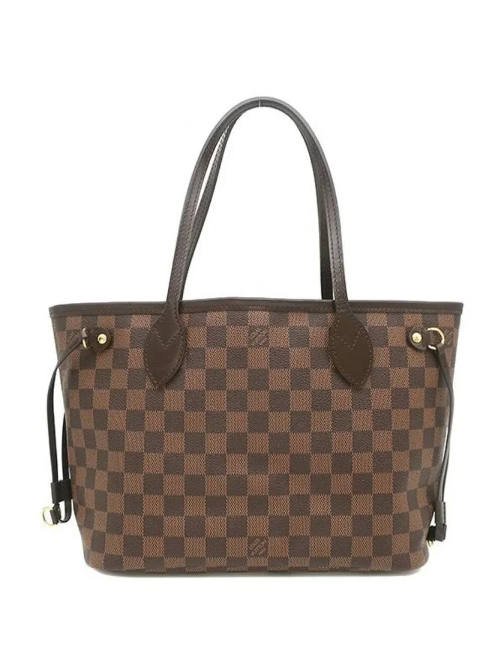 Louis Vuitton Tote Neverfull PM Damier Canvas Ebene Gold Brown